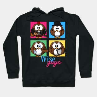 Wise Guys Funny Colorful Owl Design Hoodie
